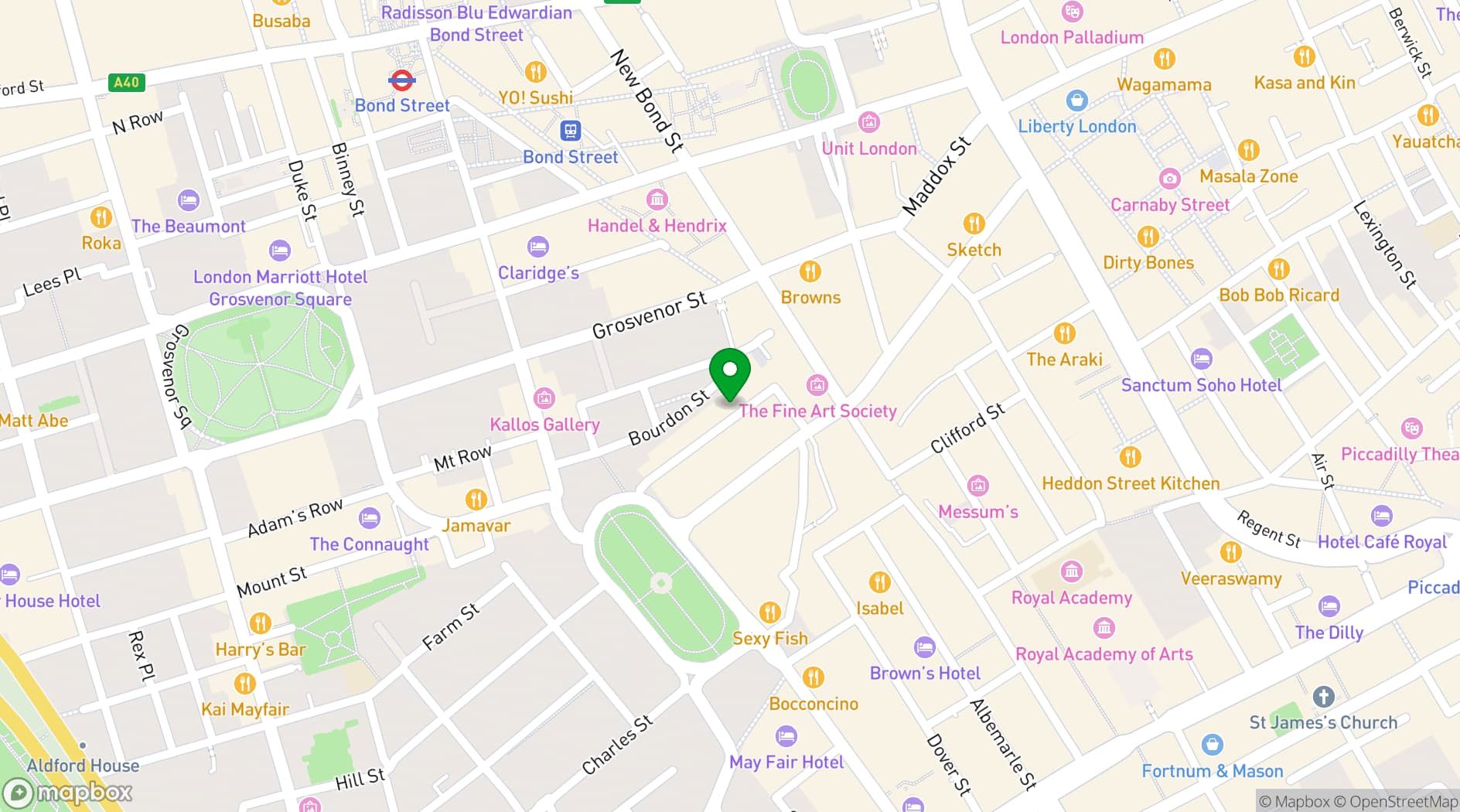 Map showing Les Platanes