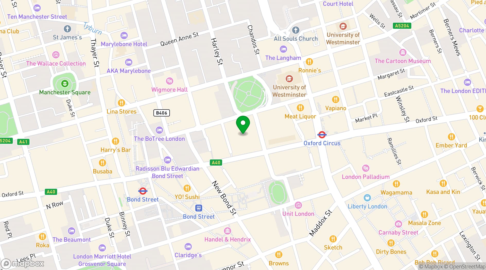 Map showing 1864 Rooftop Bar