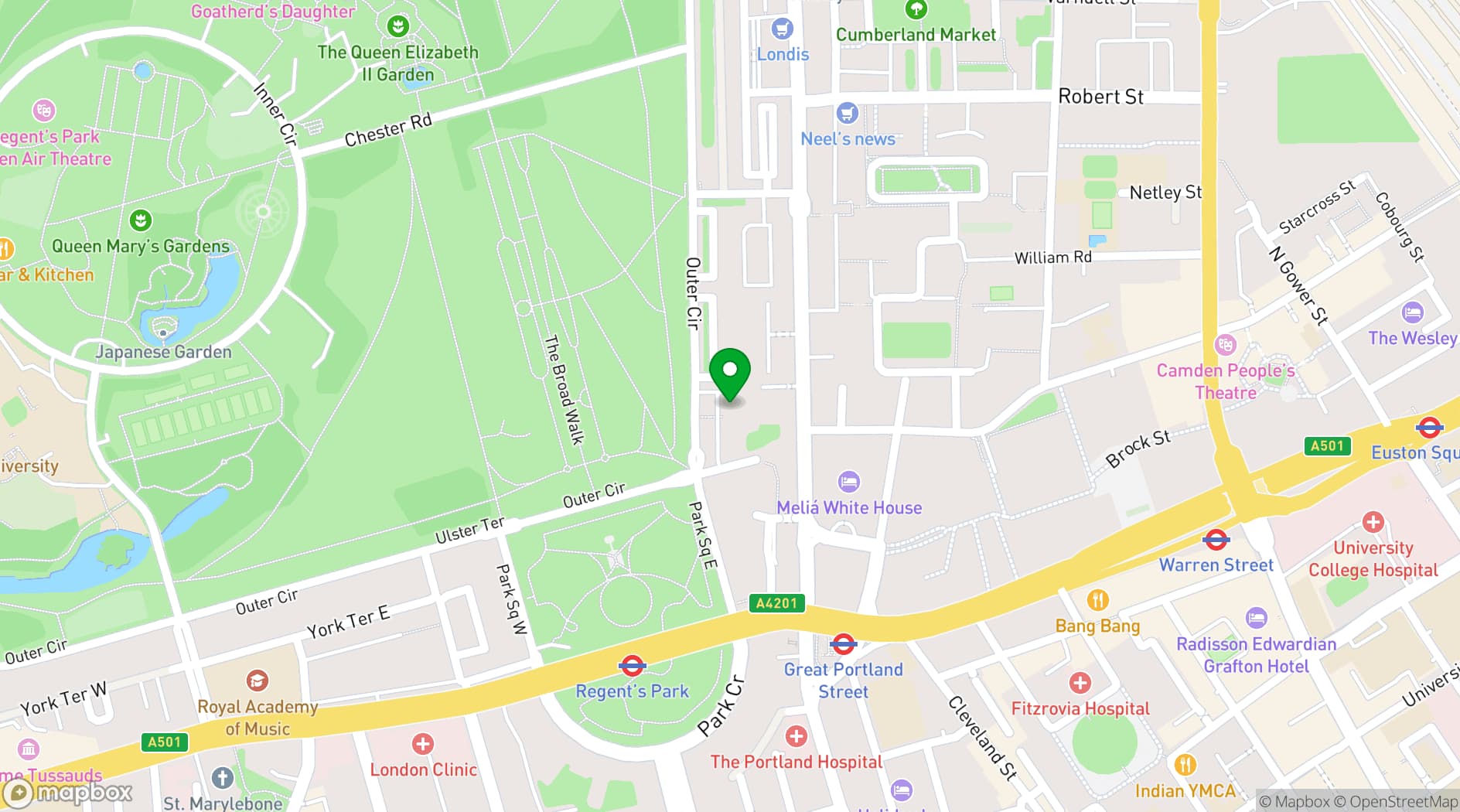 Map showing RCP London Events (Royal College of Physicians)