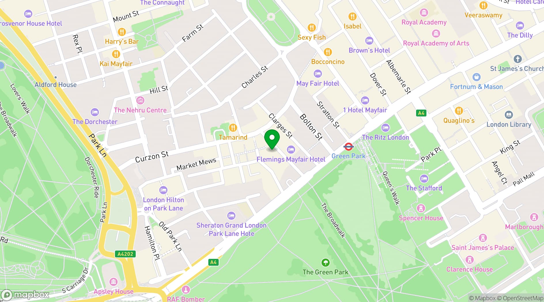 Map showing The Mayfair Townhouse