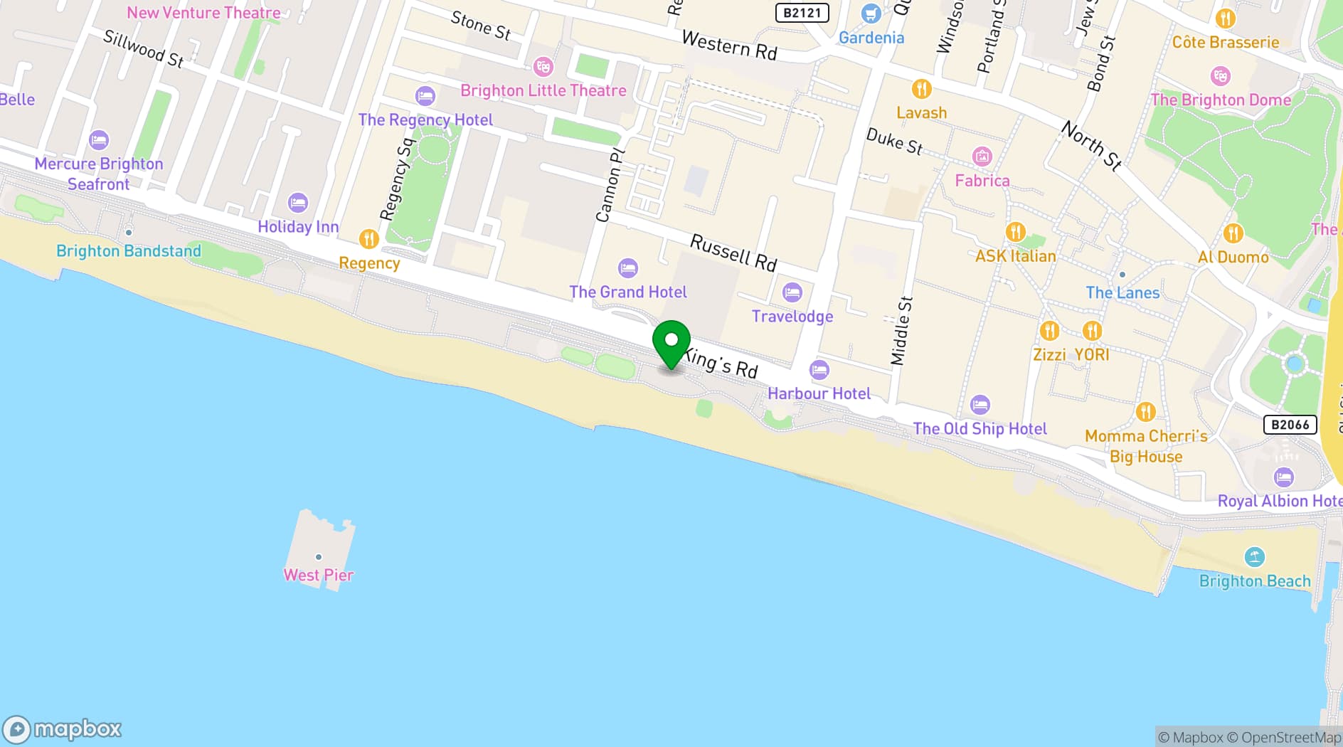 Map showing Brighton Music Hall