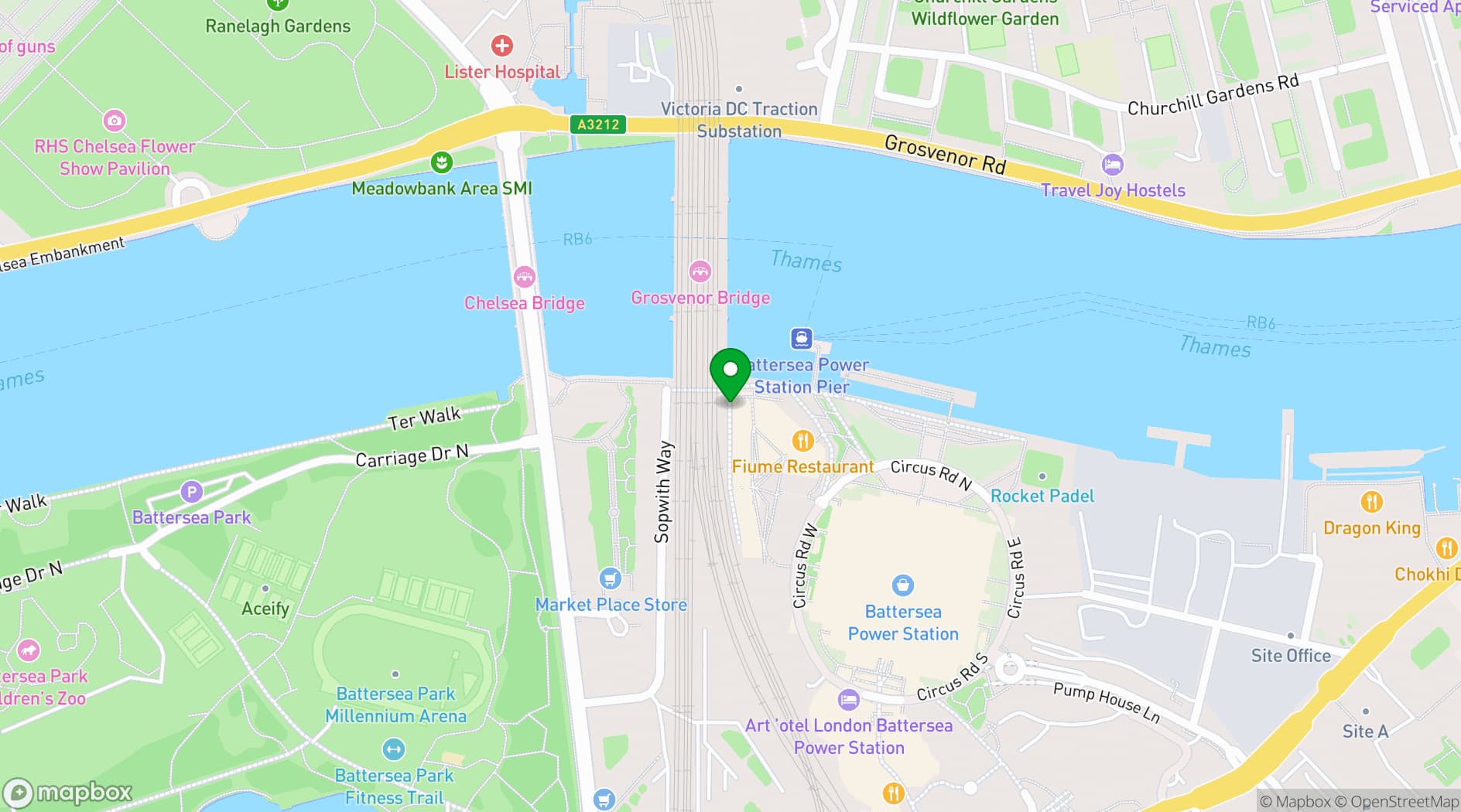 Map showing Cinnamon Kitchen Battersea