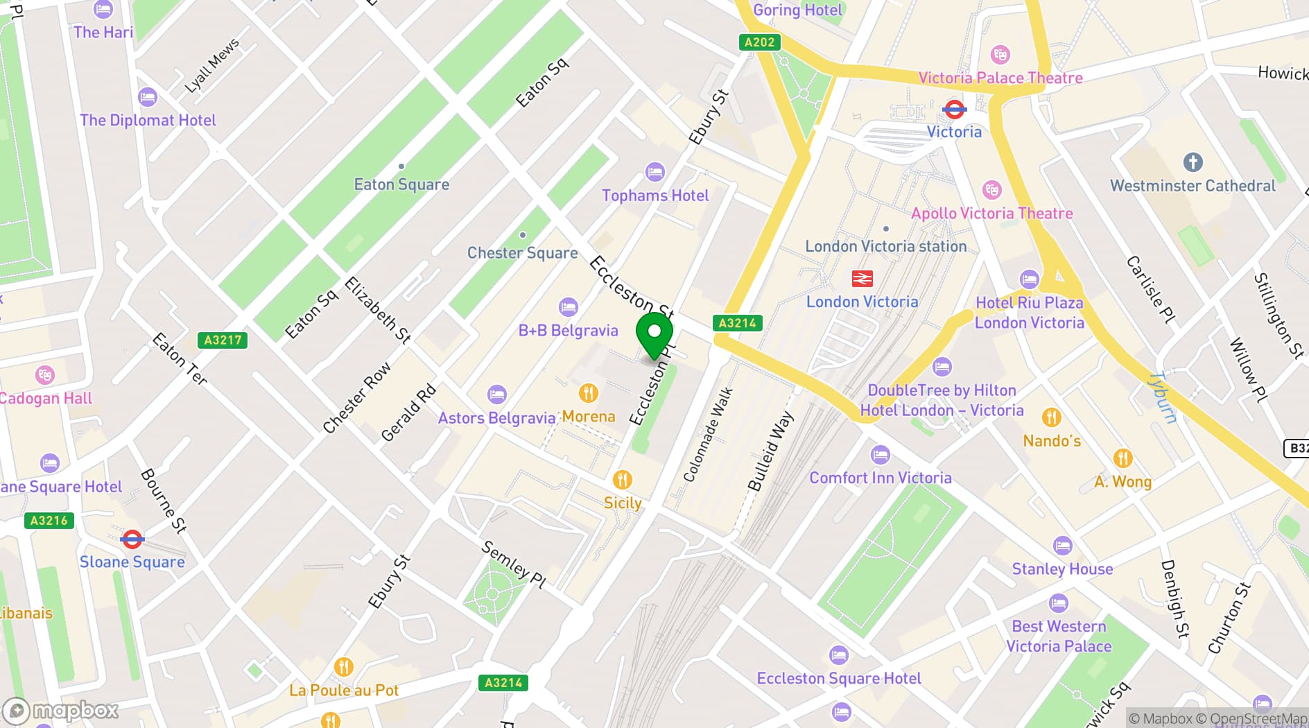Map showing Cornus