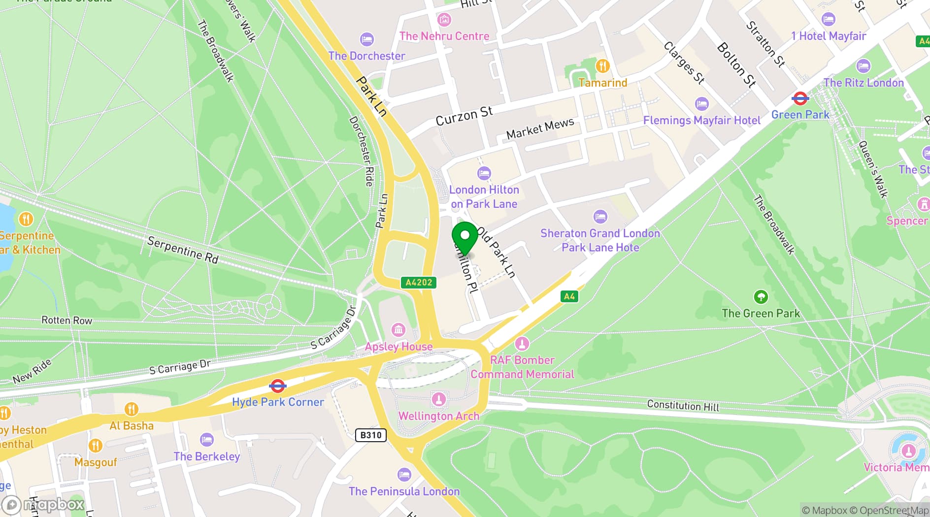Map showing No. 4 Hamilton Place
