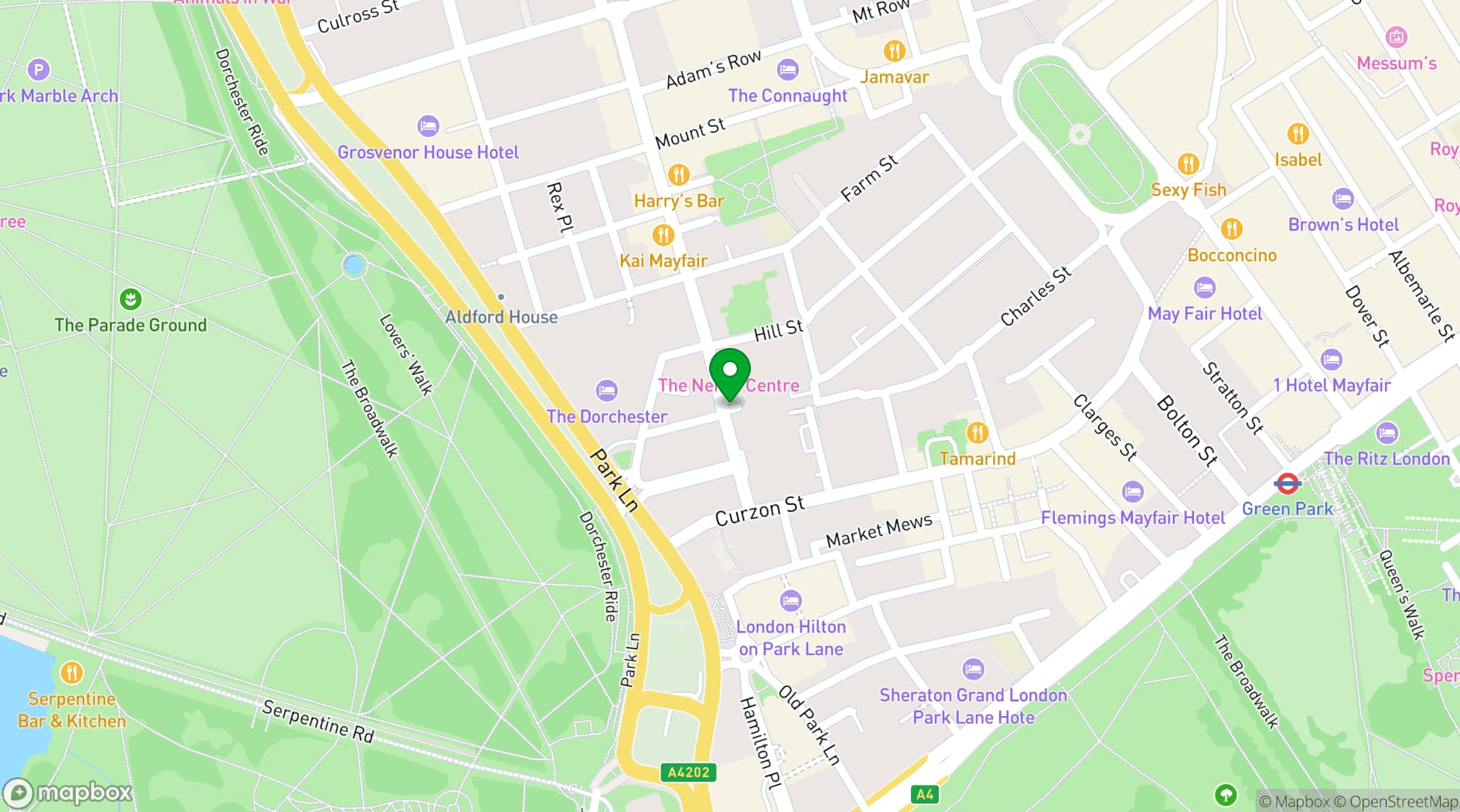 Map showing University Women's Club