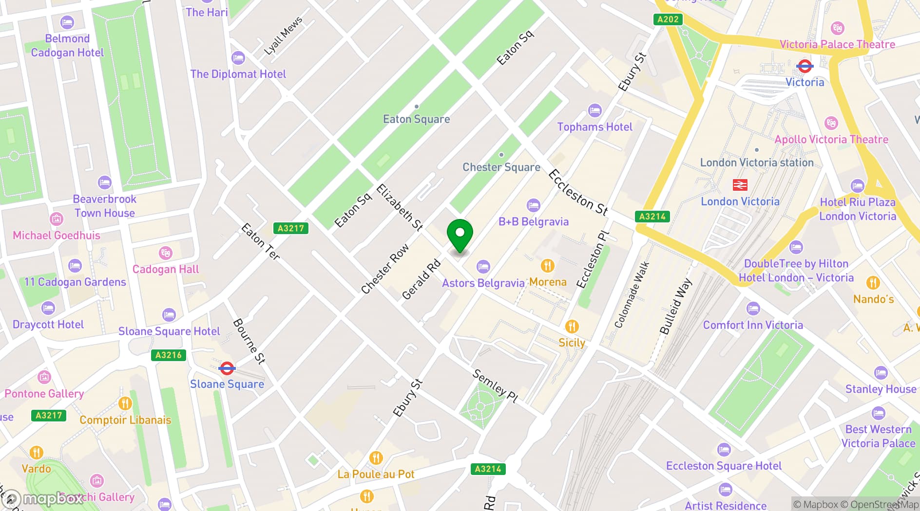 Map showing The Thomas Cubitt