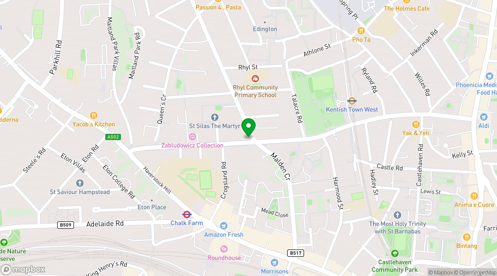 Map showing The Fiddler's Elbow