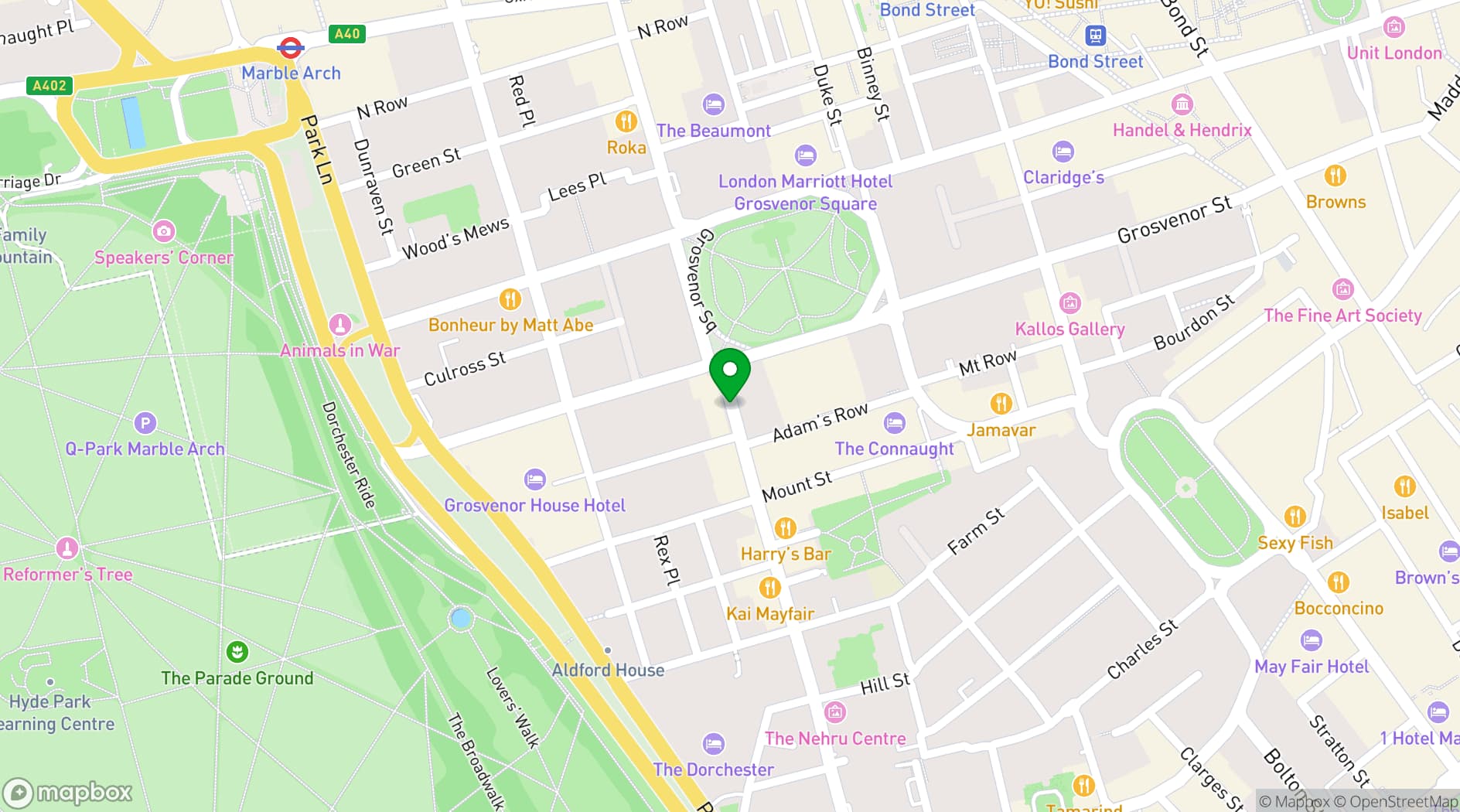 Map showing 34 Mayfair