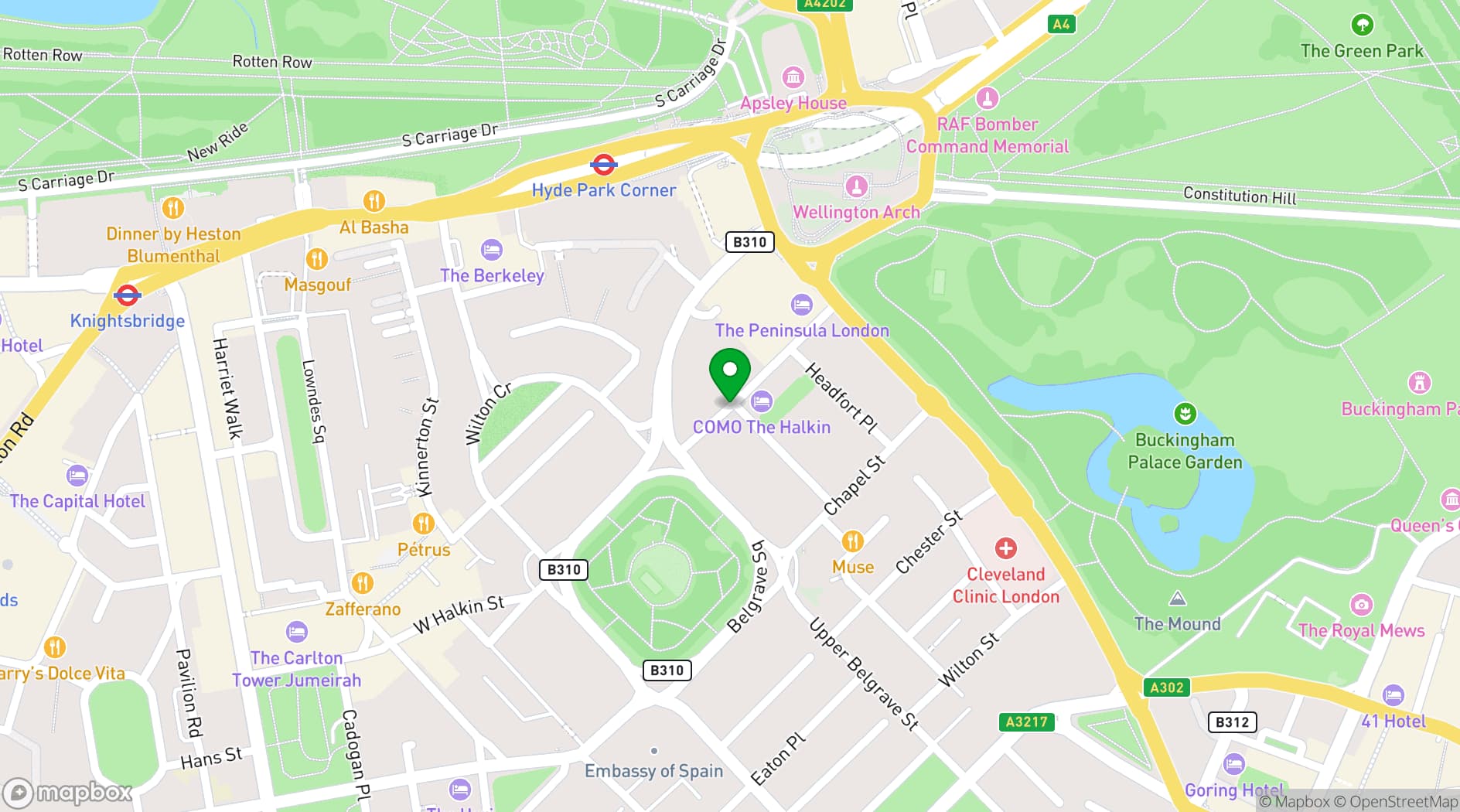 Map showing The Caledonian Club