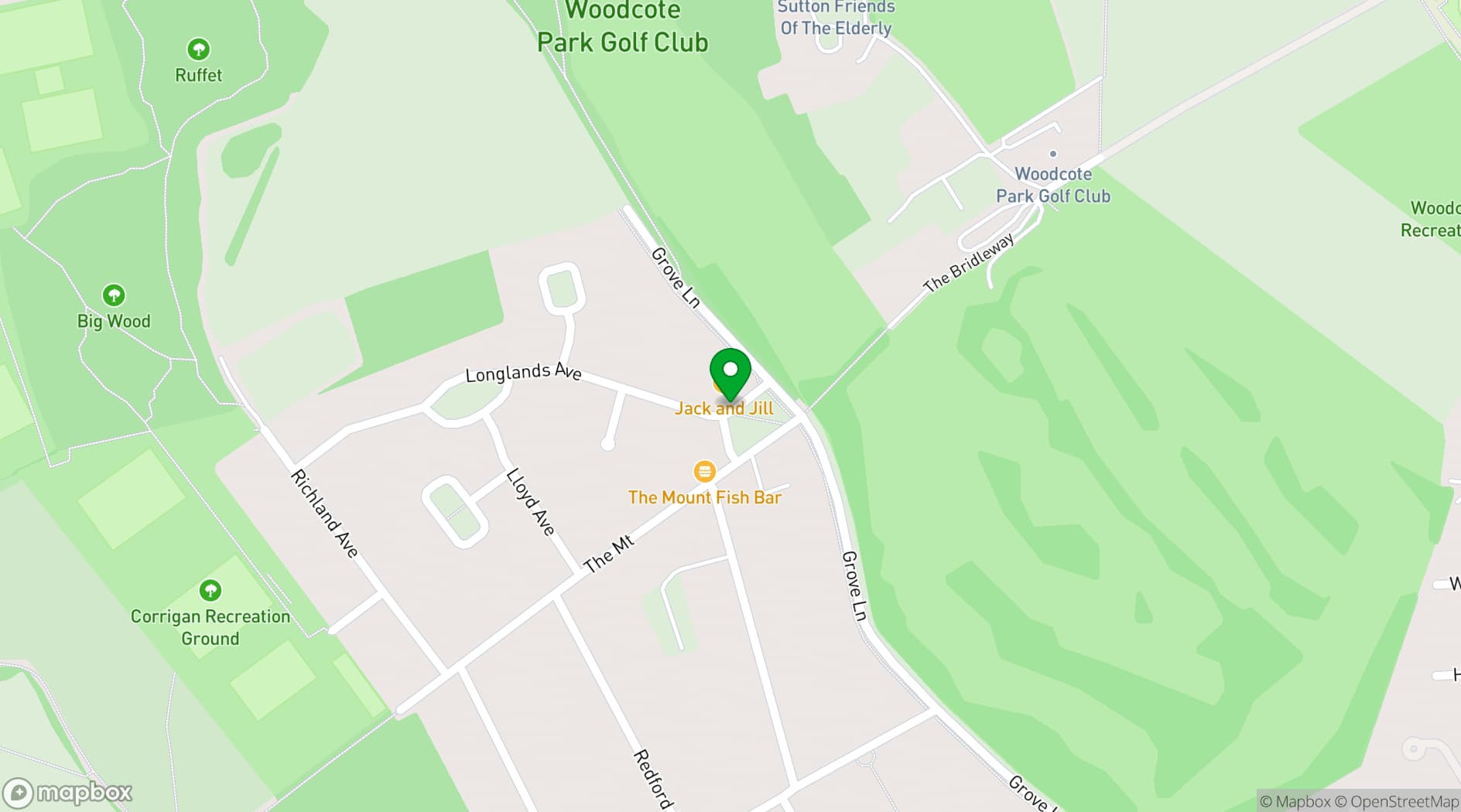 Map showing Rossi's Coffee Shop & Sandwich Bar