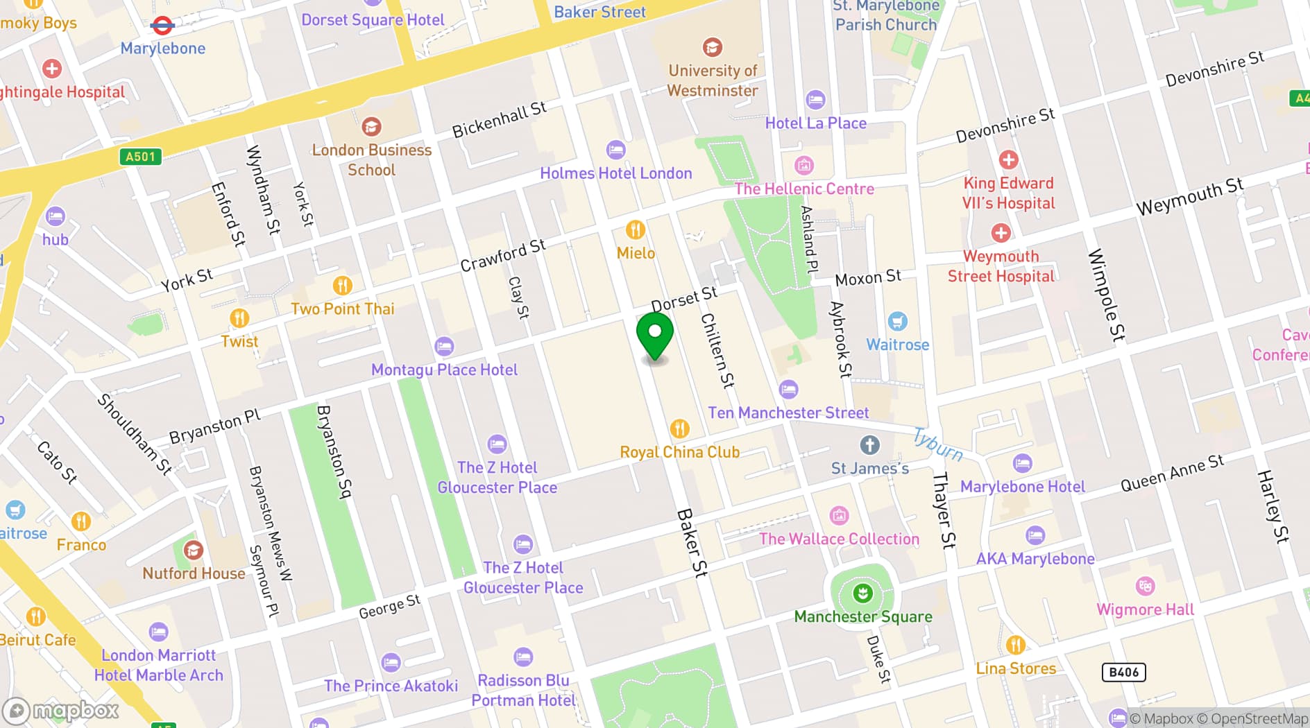 Map showing Gallery House
