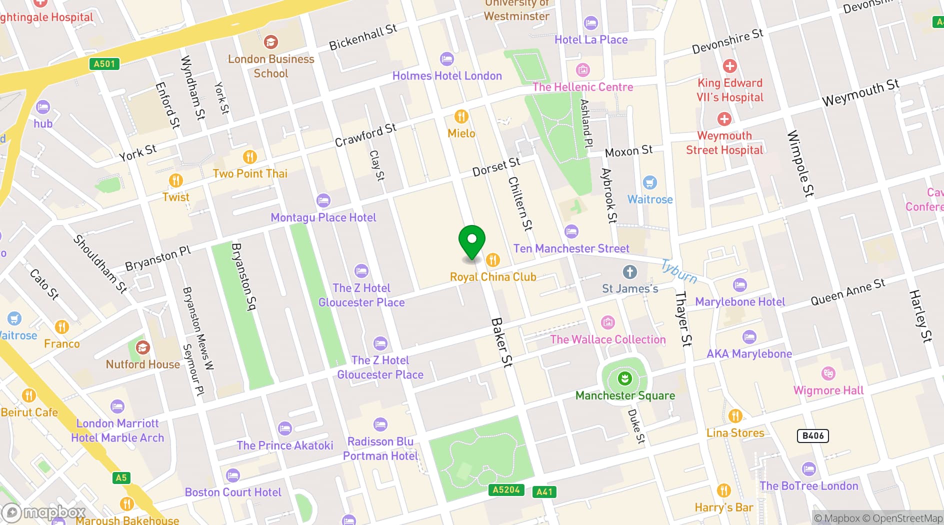 Map showing Bright Courtyard Club