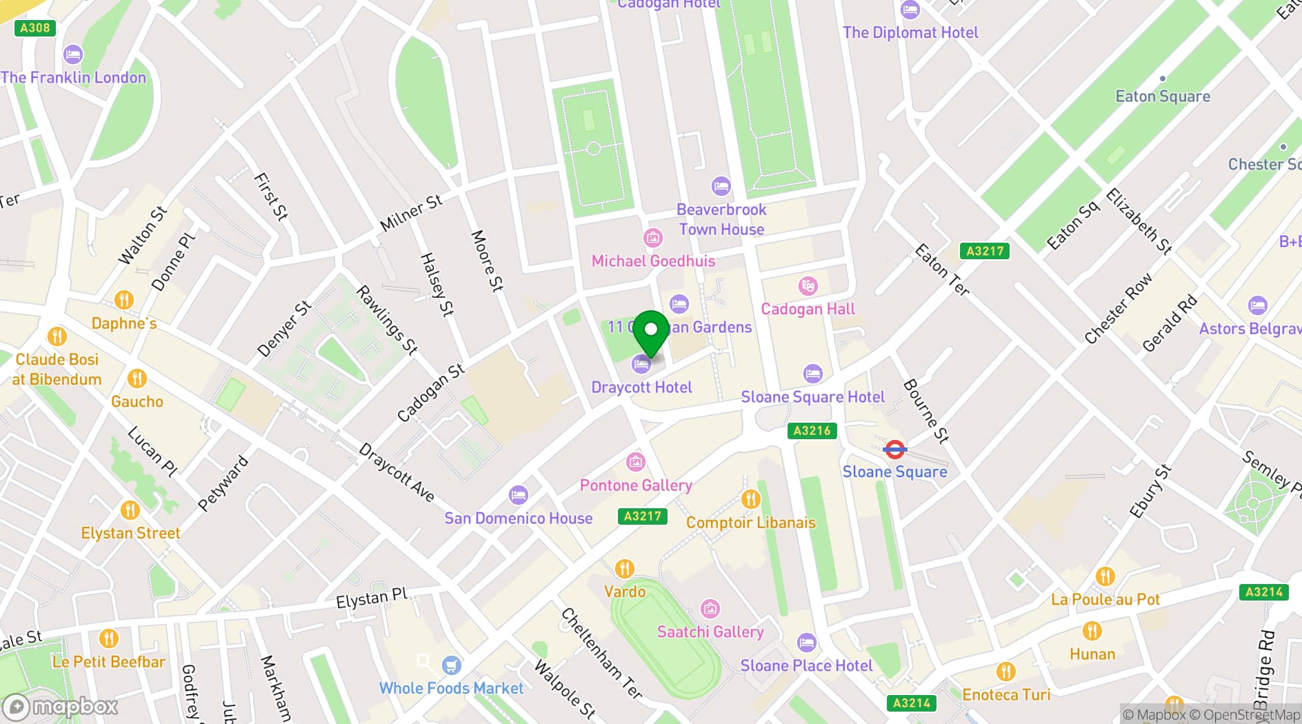 Map showing The Chelsea Townhouse