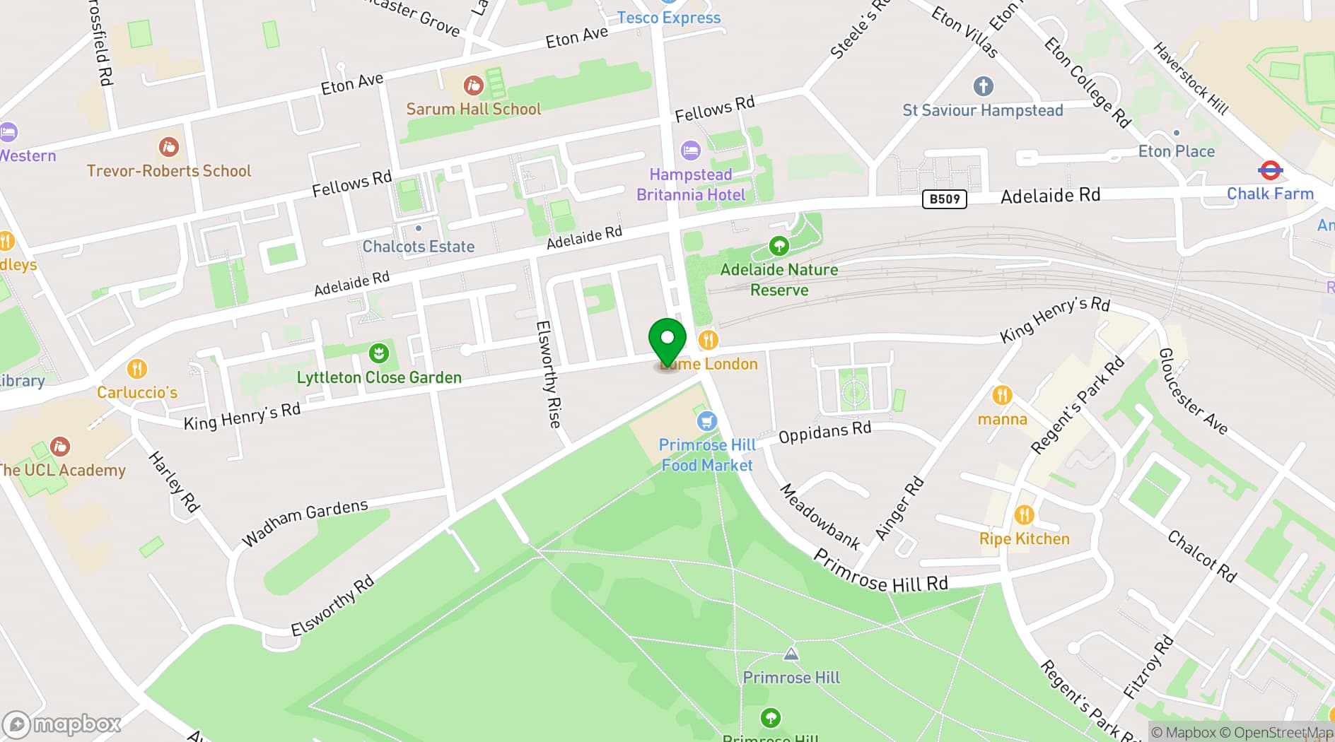 Map showing St Mary's Church