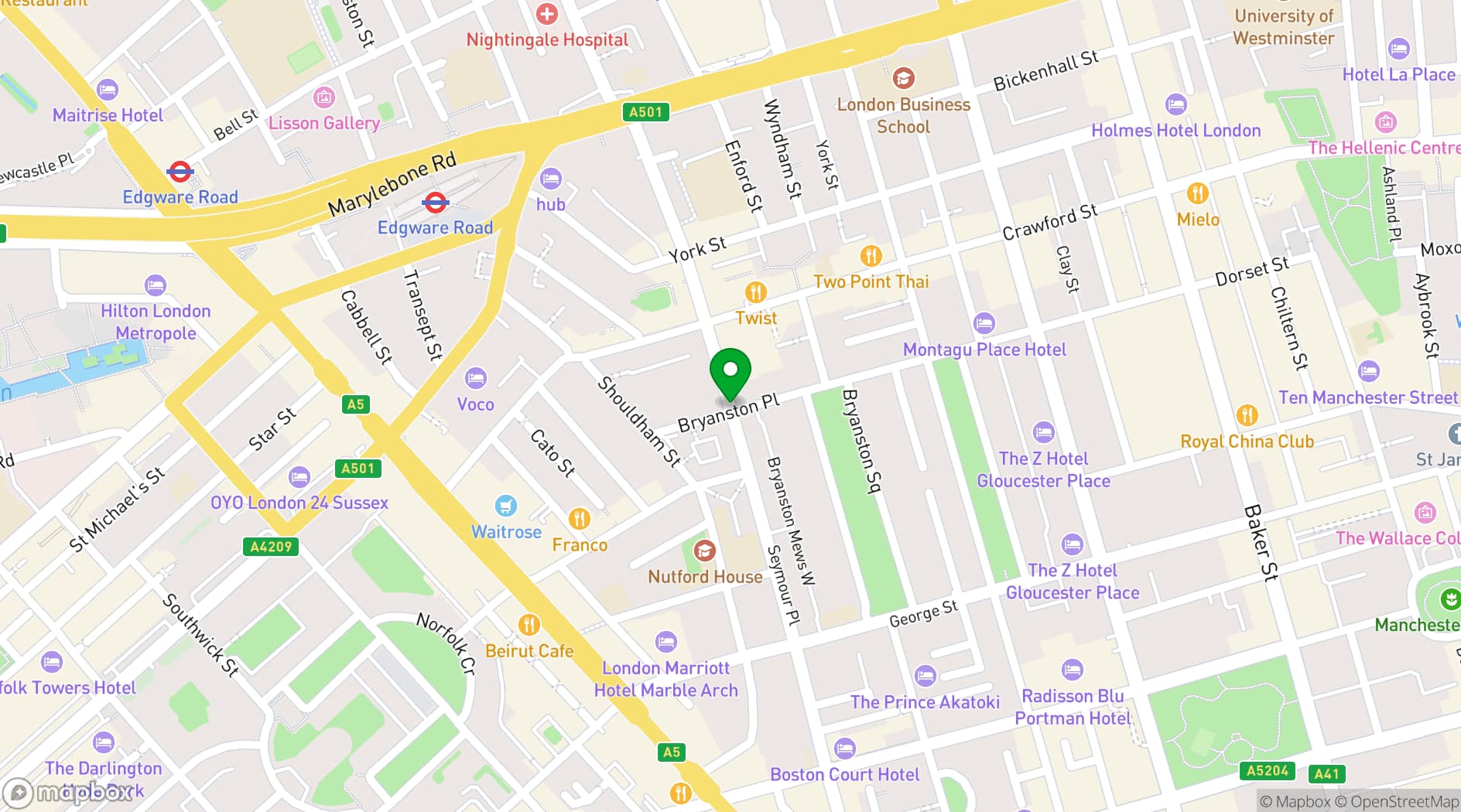 Map showing Seymour Leisure Centre