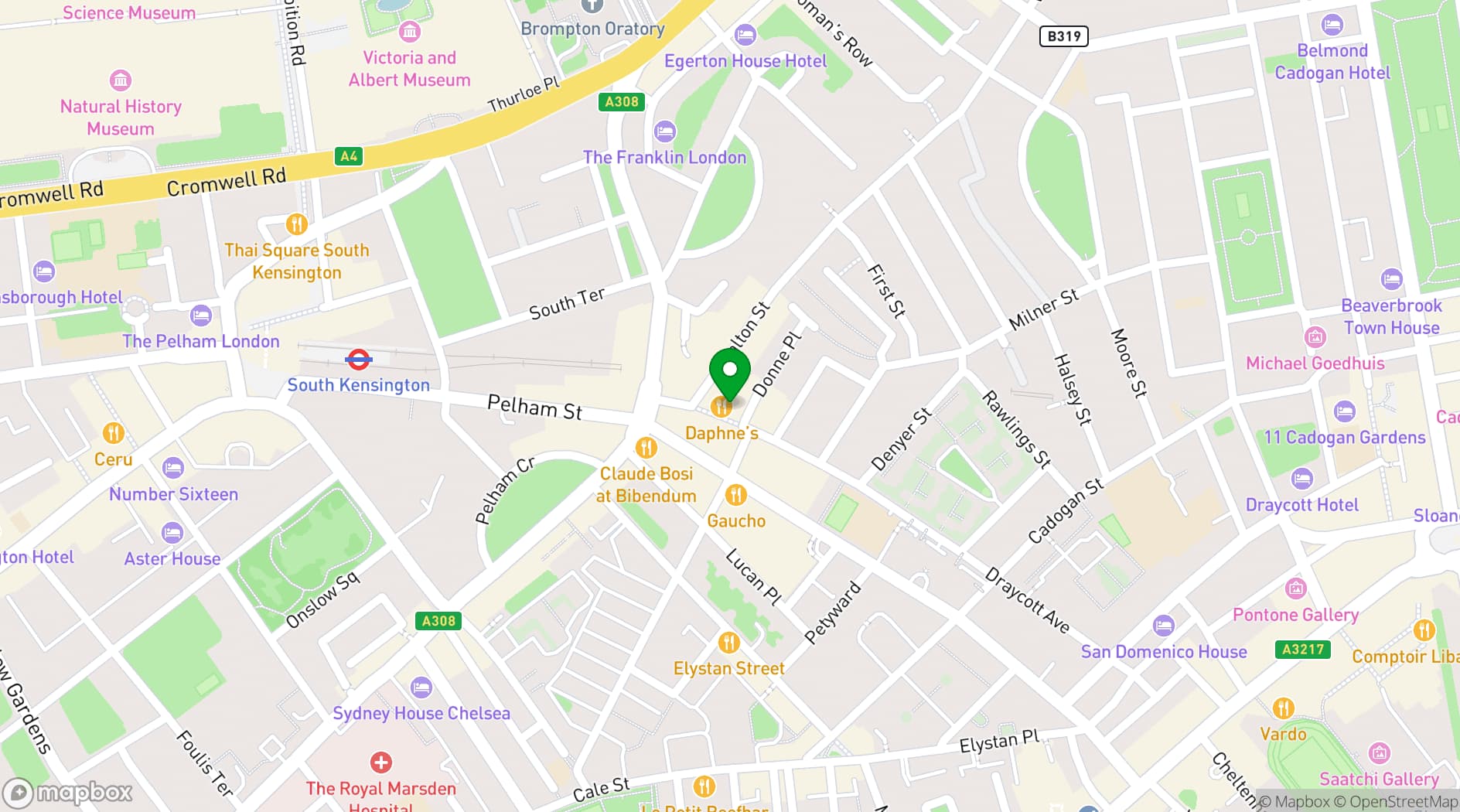 Map showing Daphne's
