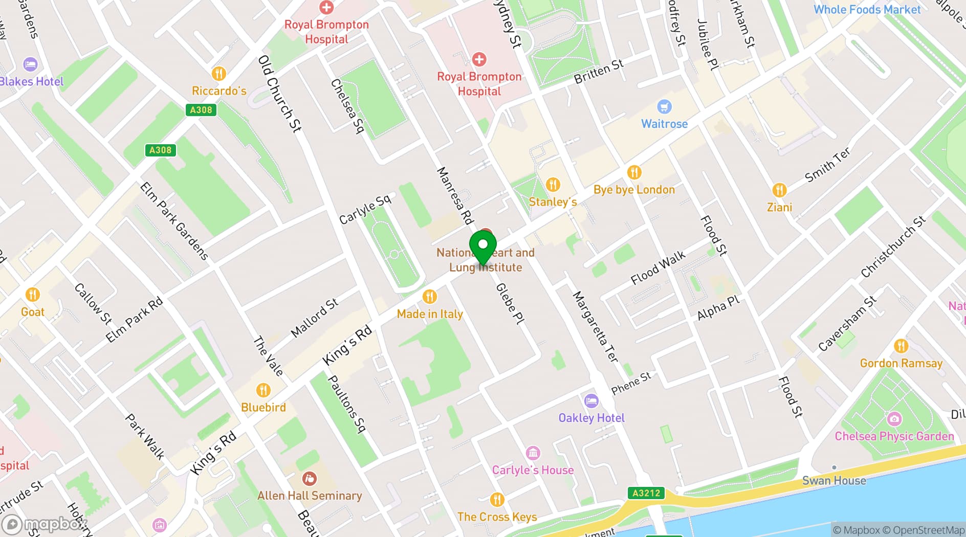 Map showing Pizza Pilgrims Chelsea