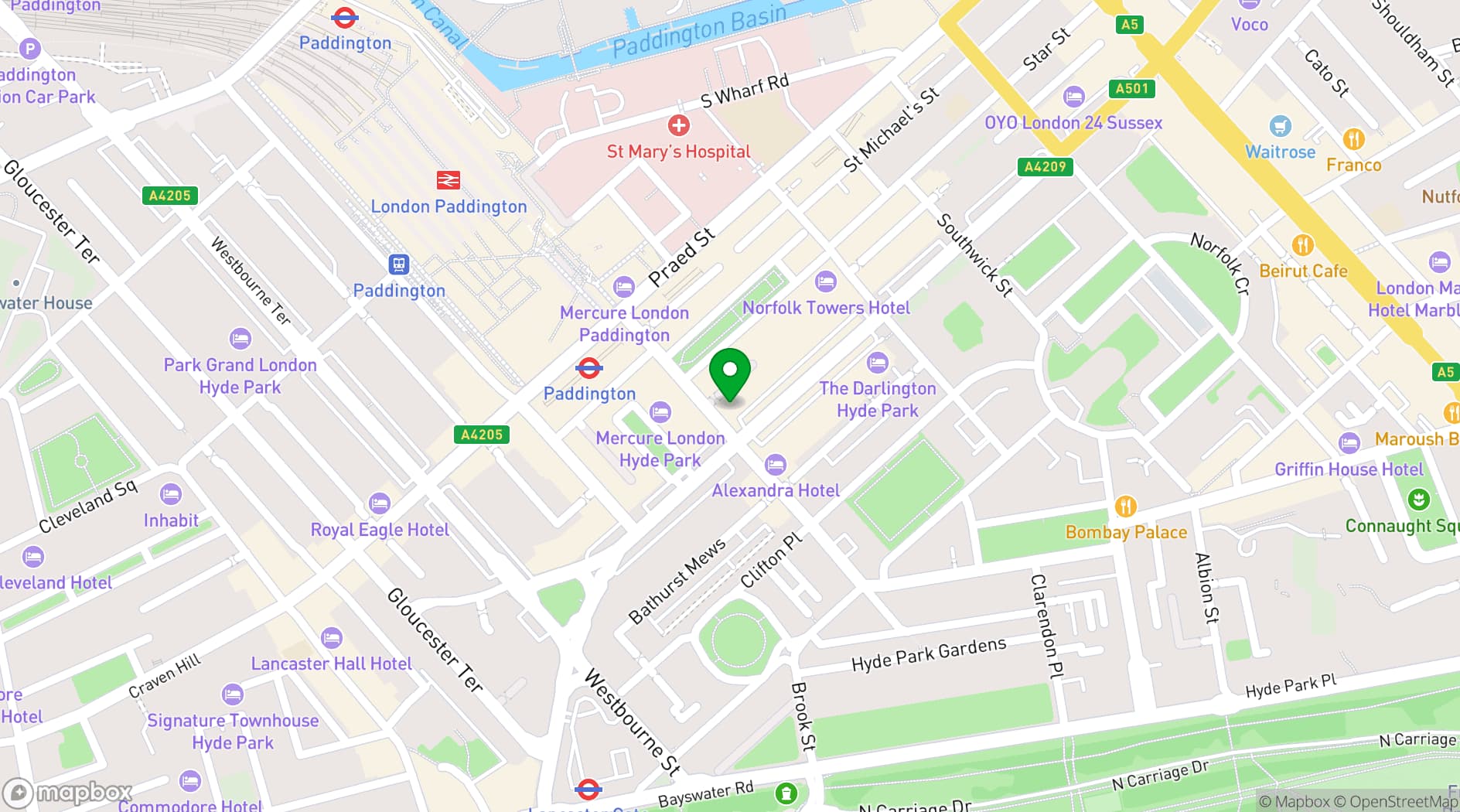Map showing The Grand by Concert Strand