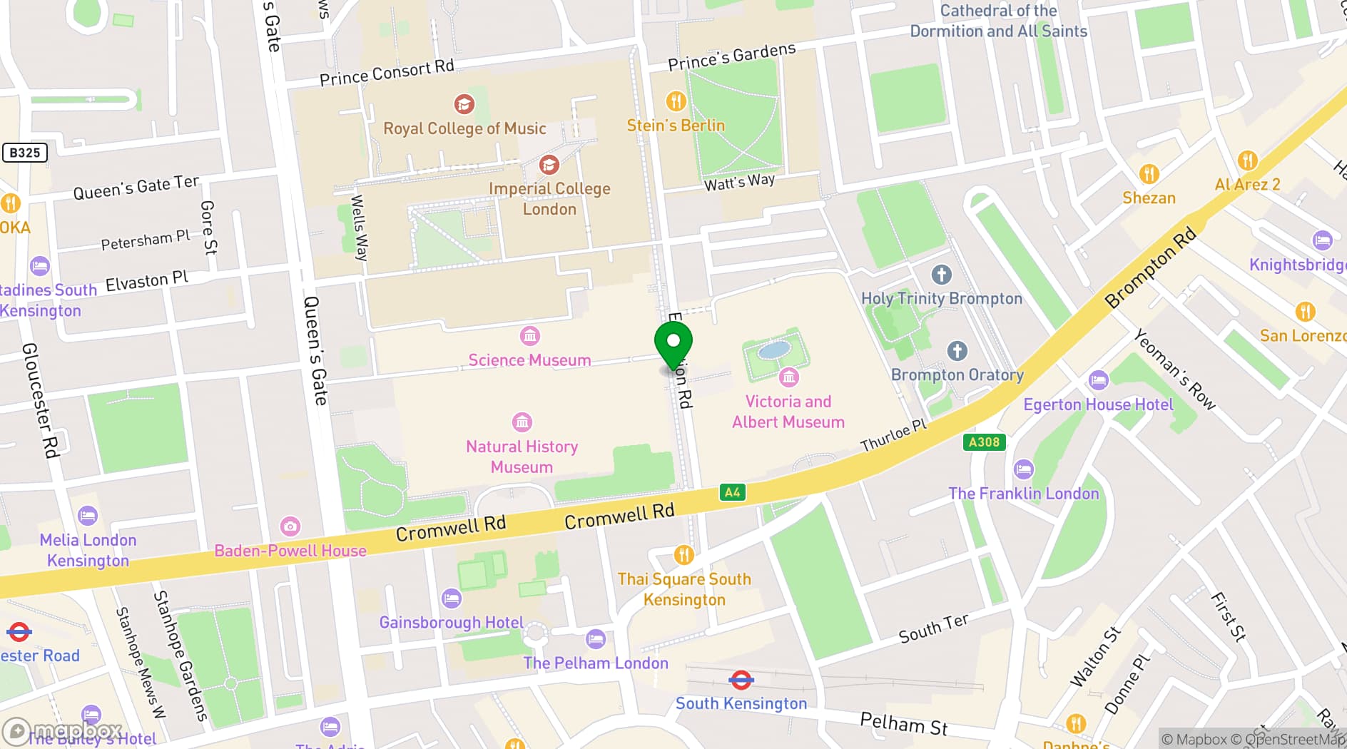Map showing The Science Museum