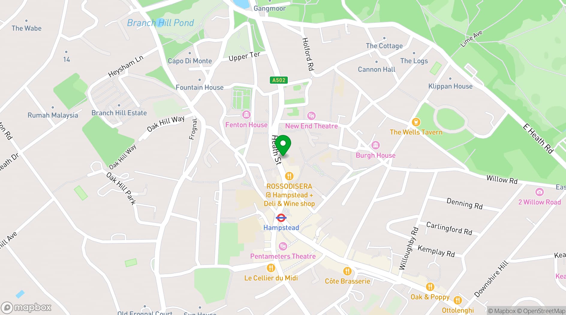 Map showing Heath Street Baptist Church