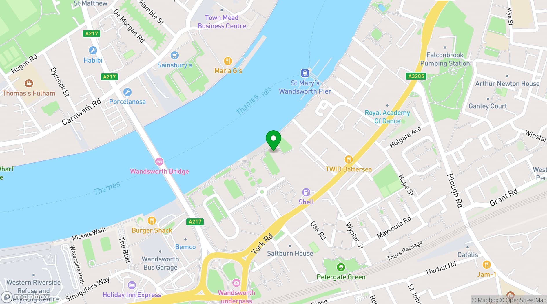 Map showing Elite Physios