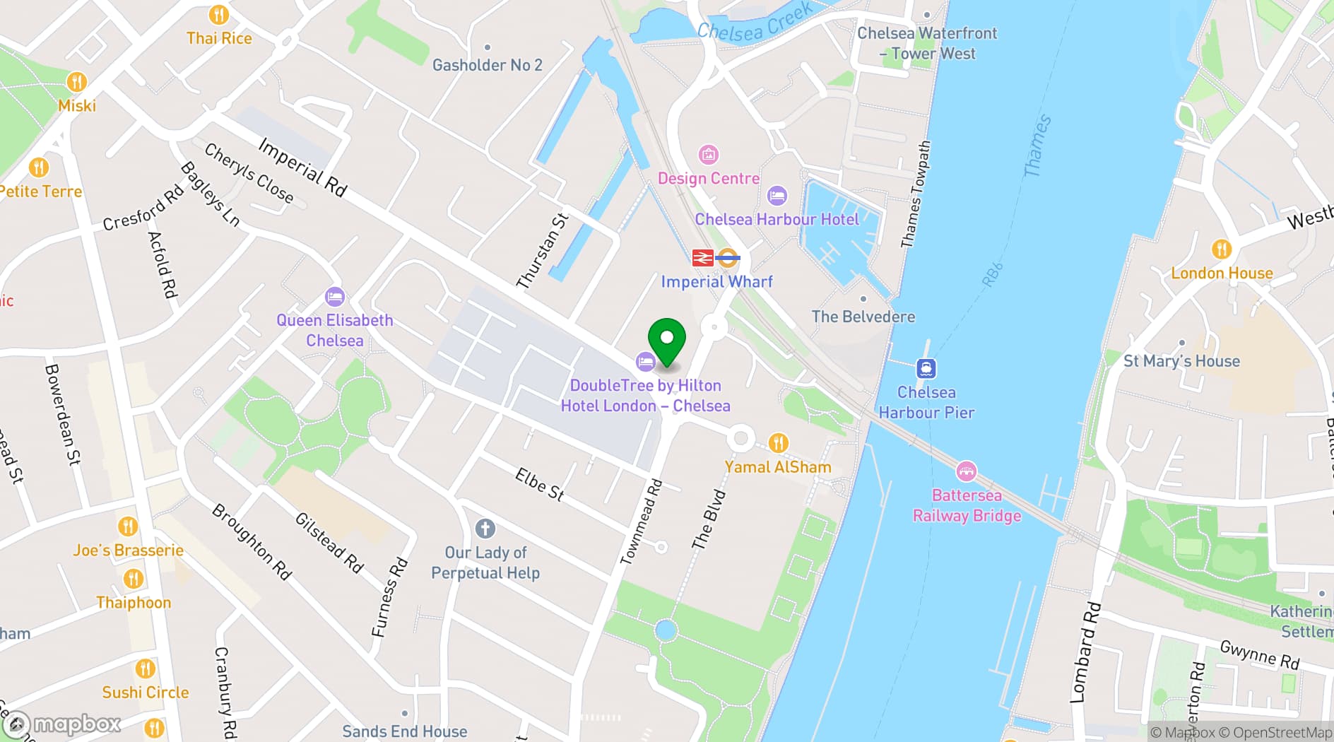 Map showing DoubleTree by Hilton London - Chelsea