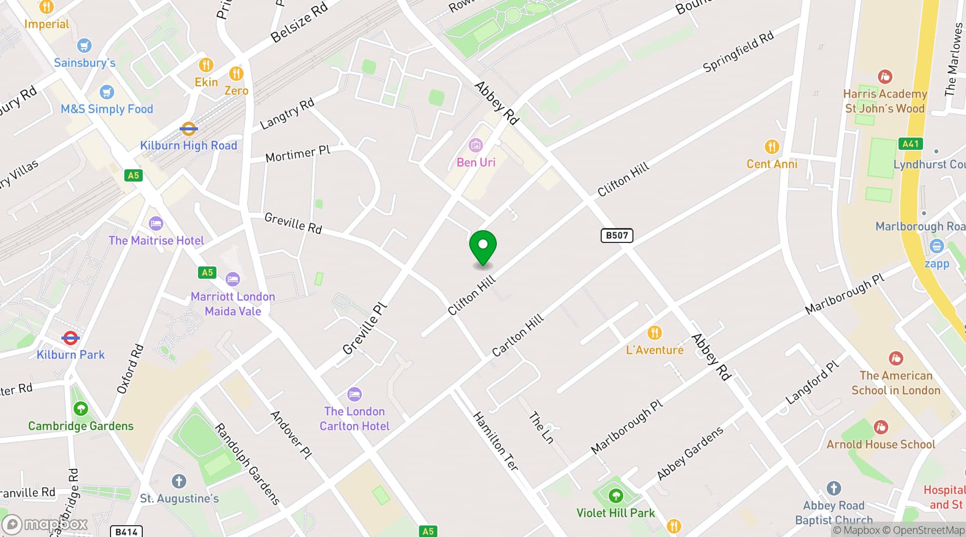 Map showing The Clifton