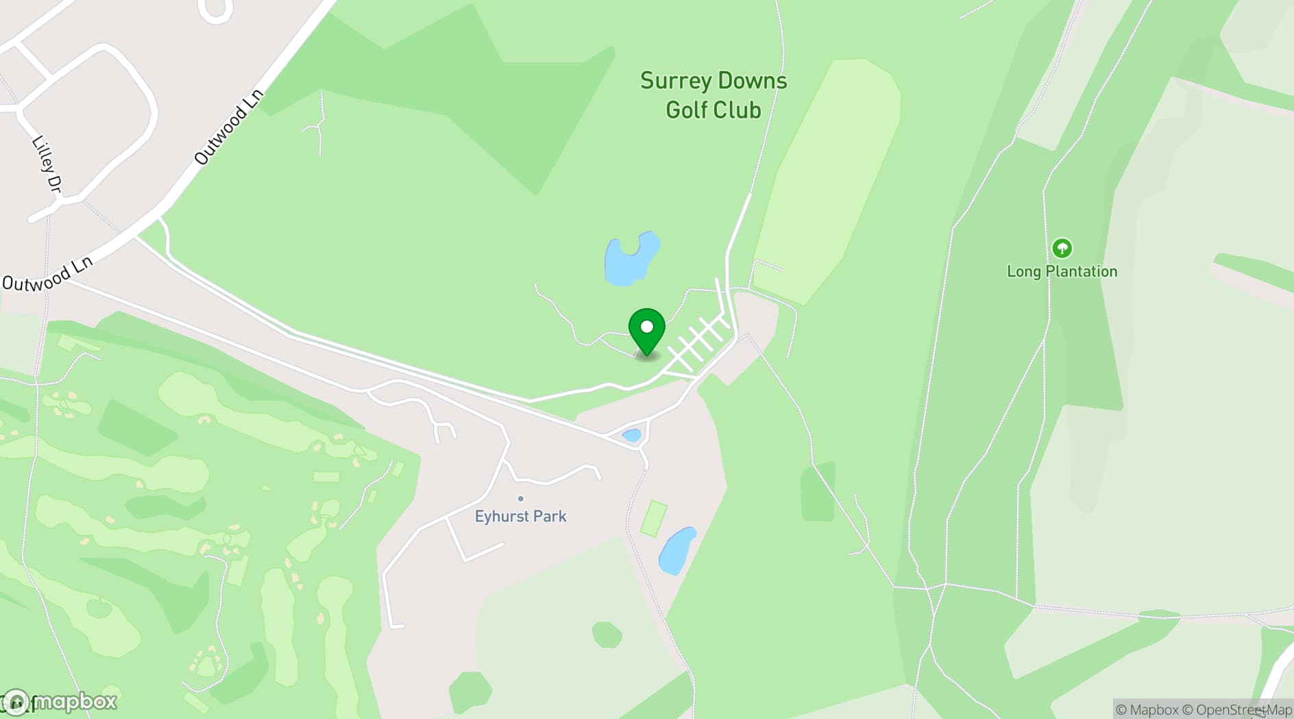 Map showing Surrey Downs Golf Club