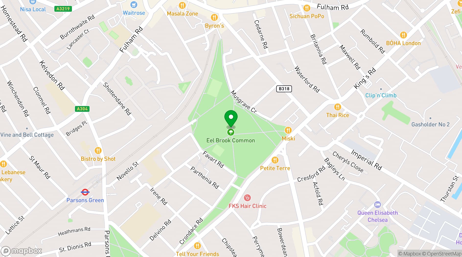 Map showing Eel Brook Common
