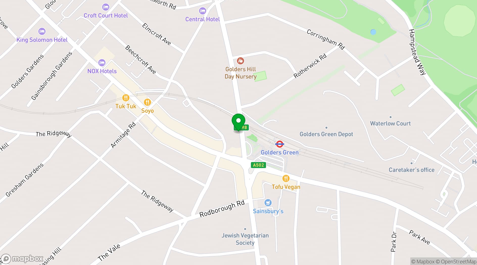 Map showing Unique Events Venues
