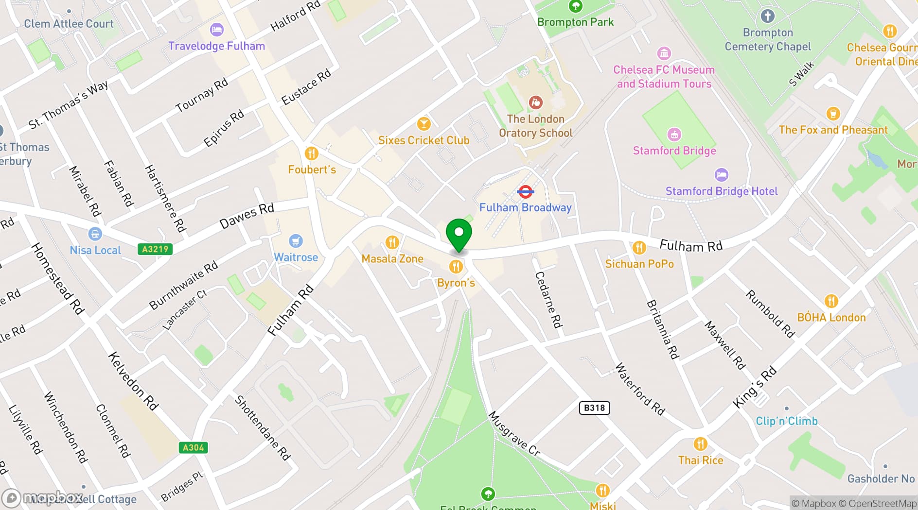 Map showing Fulham Works by Spacemade