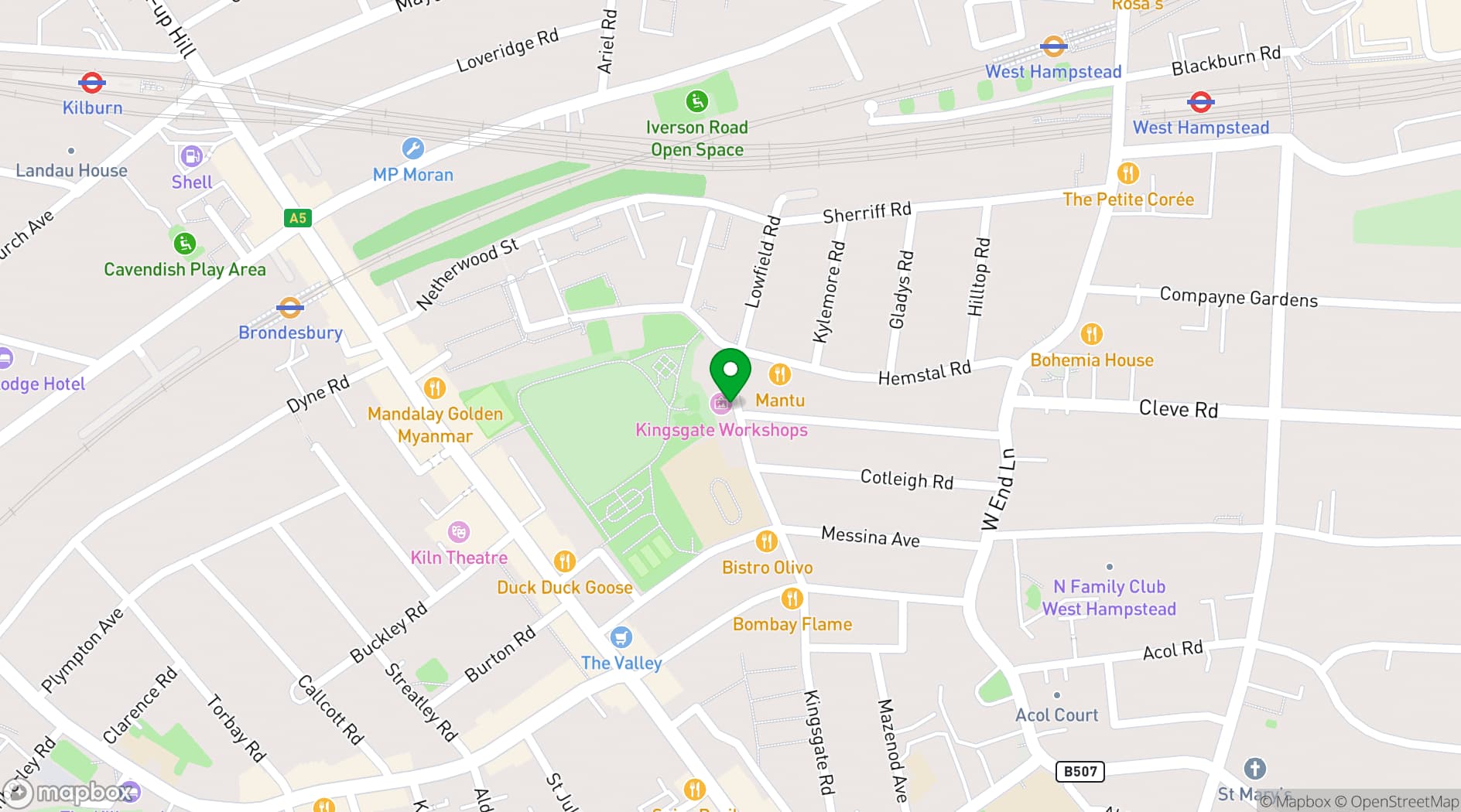 Map showing Kingsgate Project Space