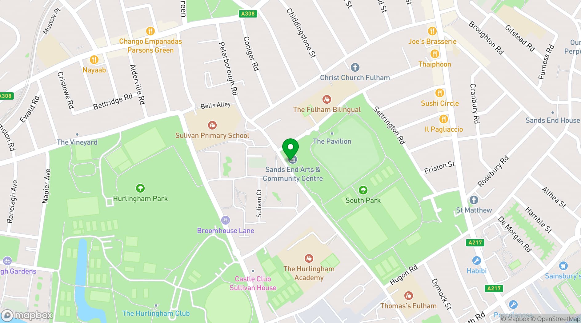 Map showing Sands End