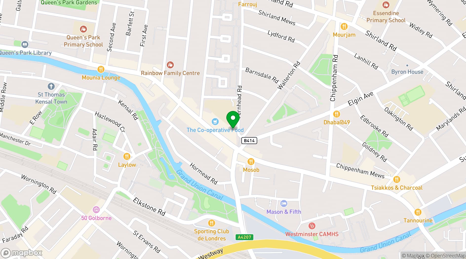 Map showing Maida Hill Place