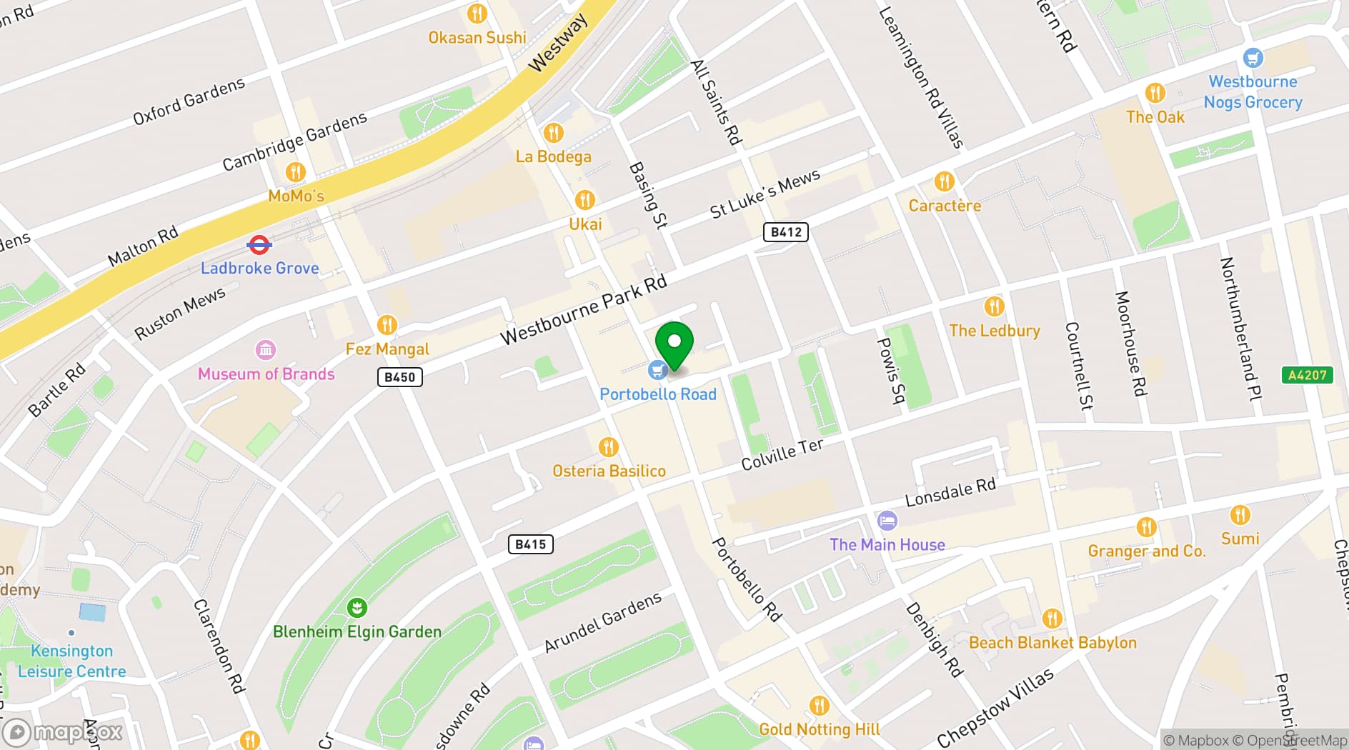Map showing The Distillery