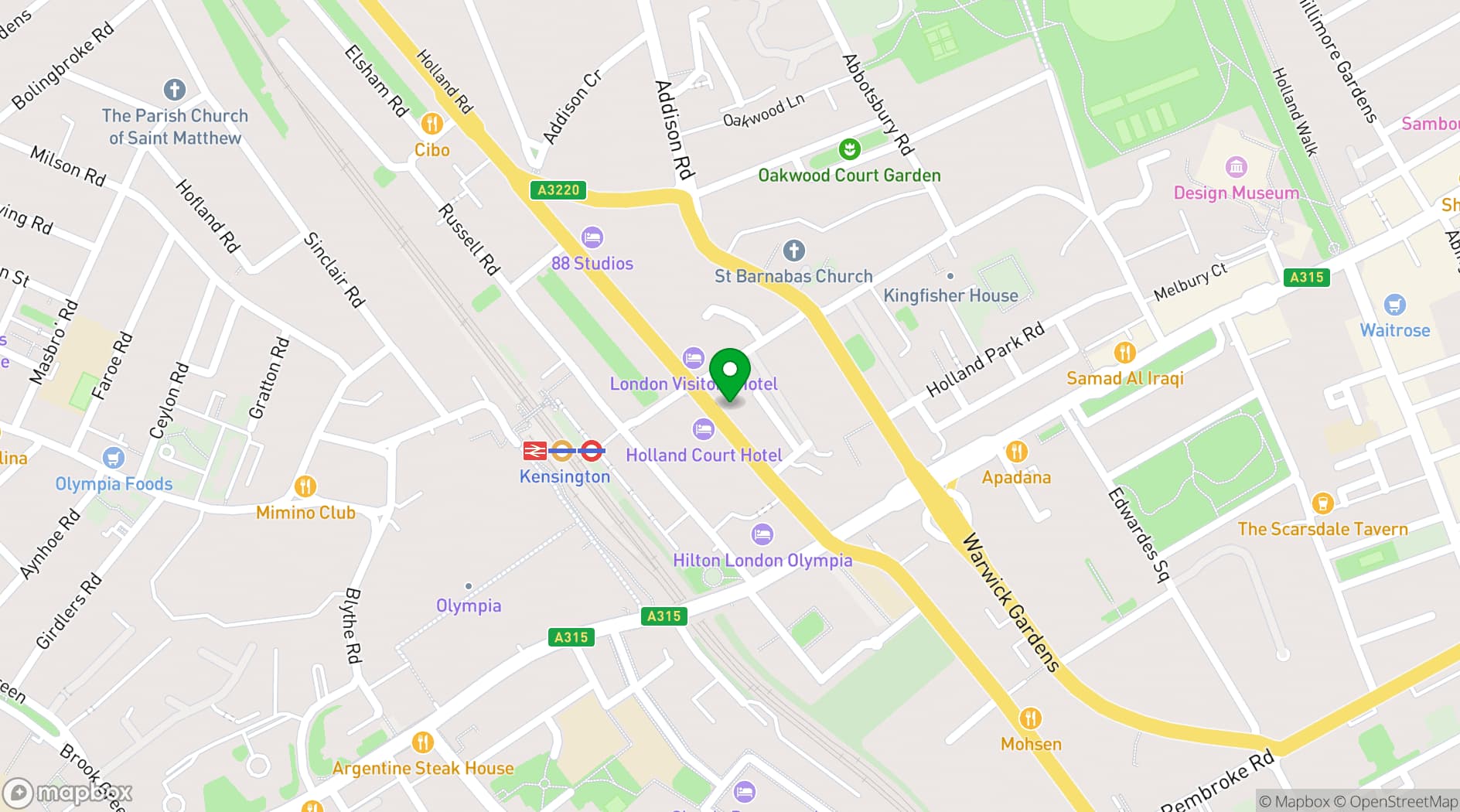 Map showing The Crown and Sceptre
