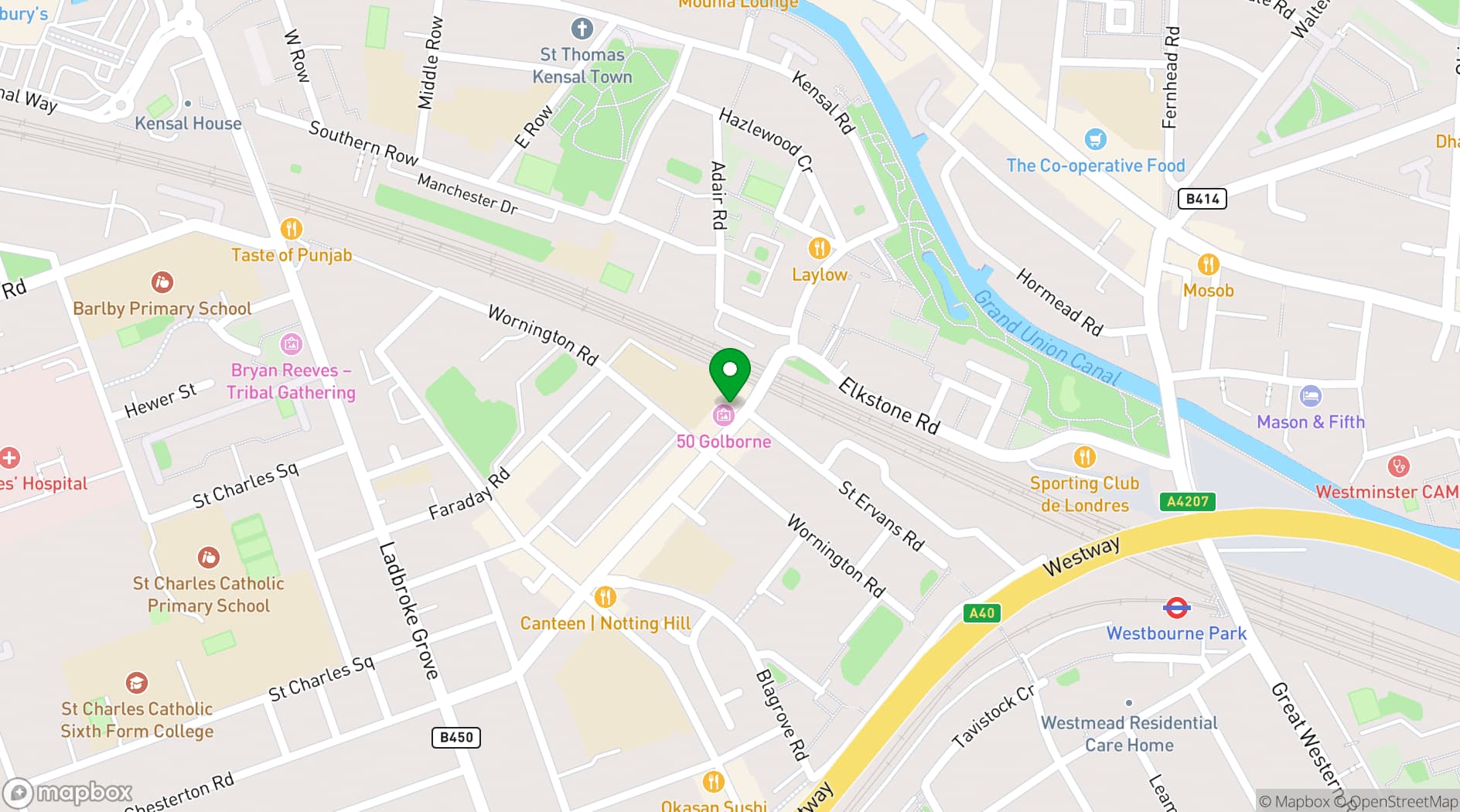 Map showing Caia London