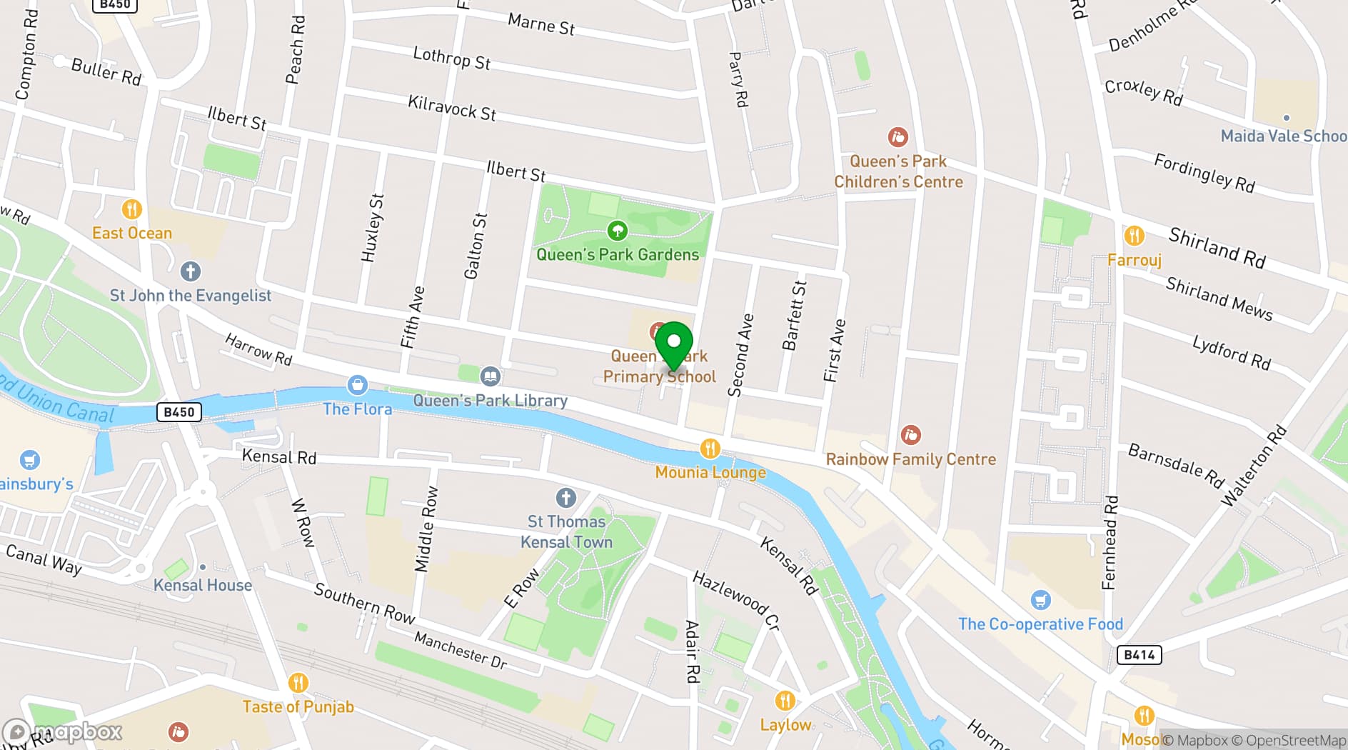 Map showing The Avenues Youth Project