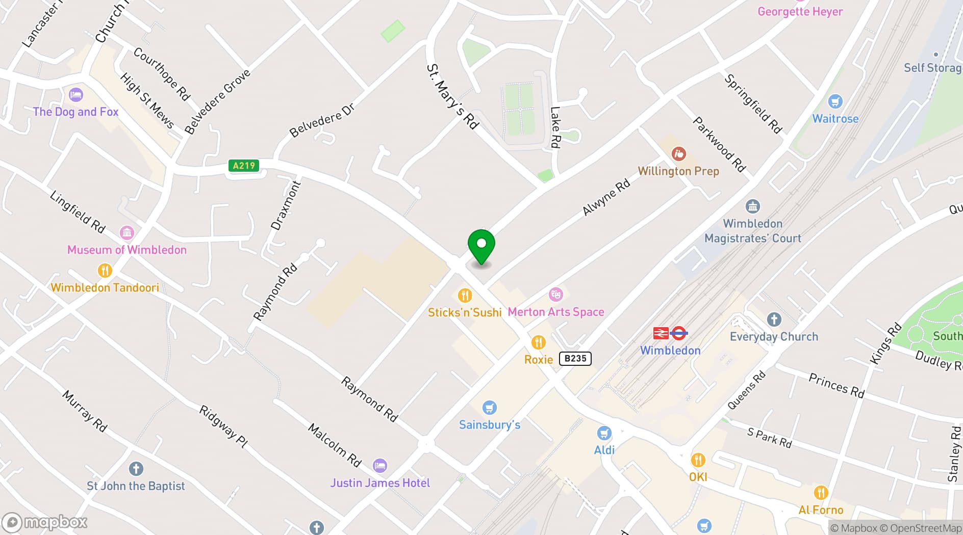Map showing Melbury House