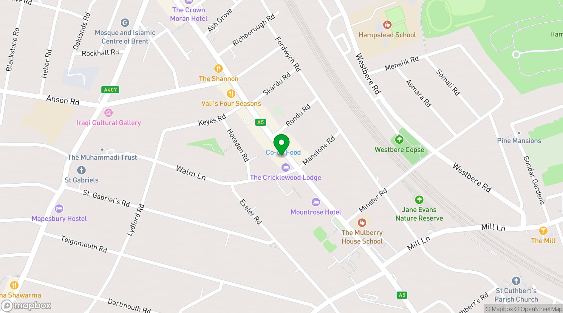 Map showing Zombie Games Cafe & Bar