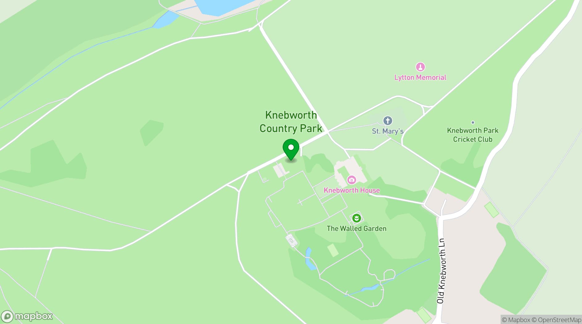 Map showing Knebworth House