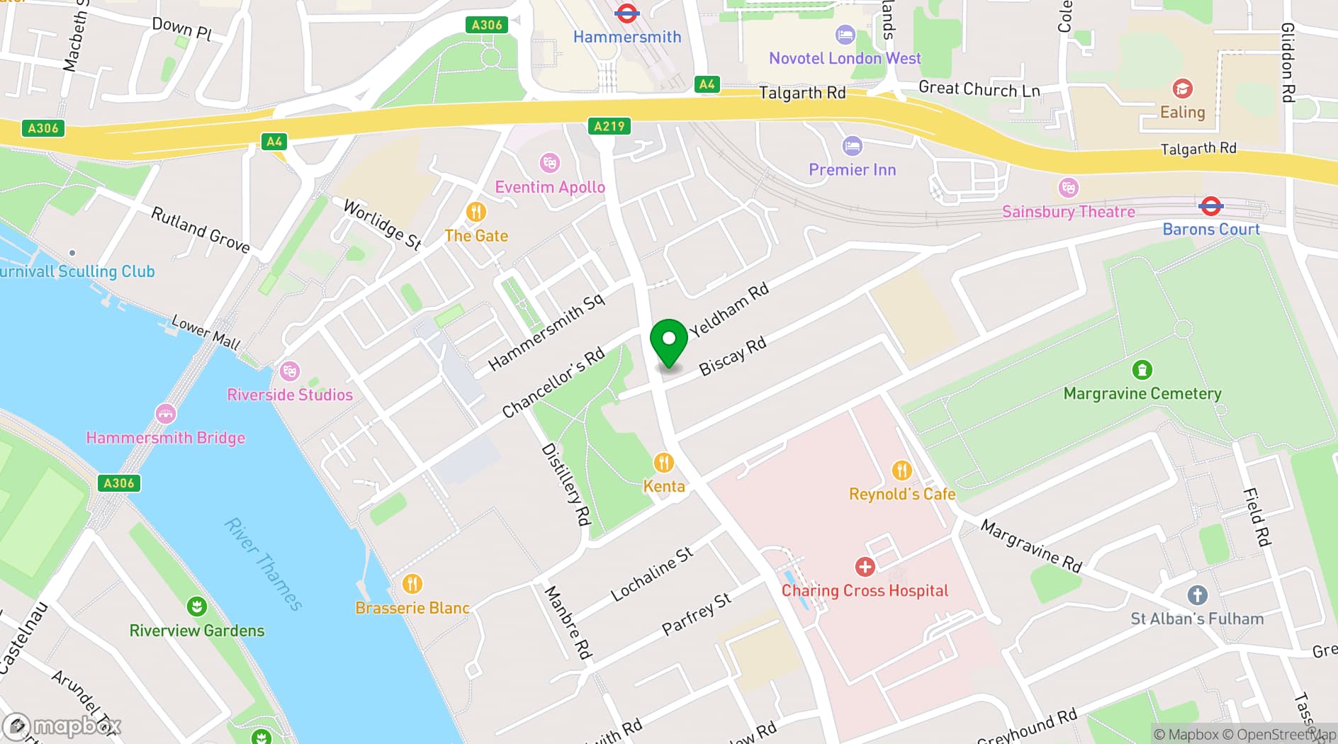Map showing Spaces Hammersmith The Foundry