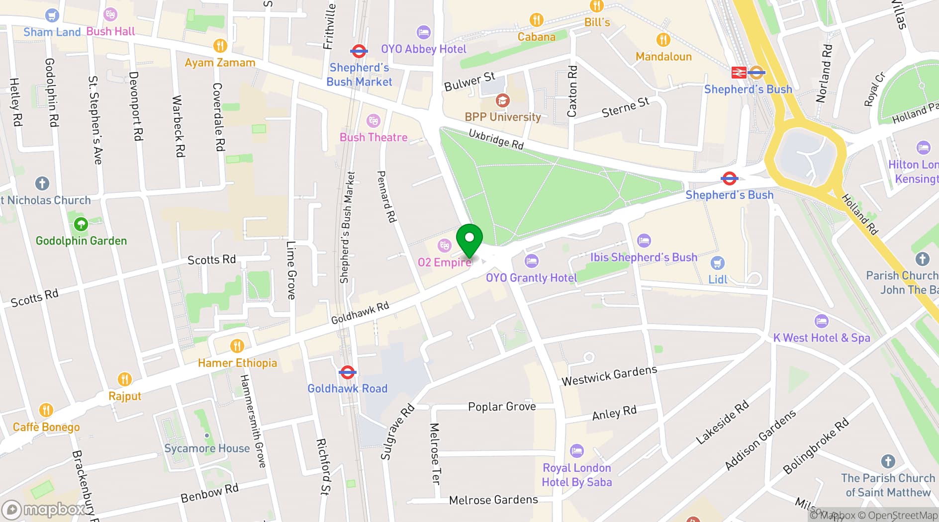 Map showing The Sindercombe Social