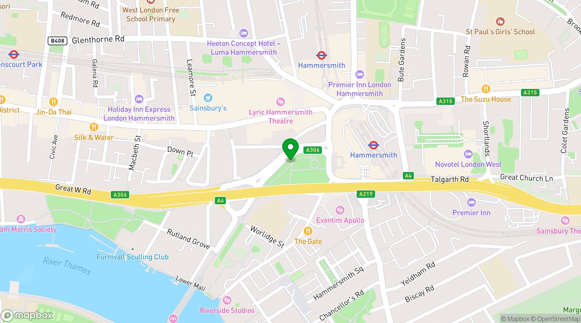 Map showing Naz Project London