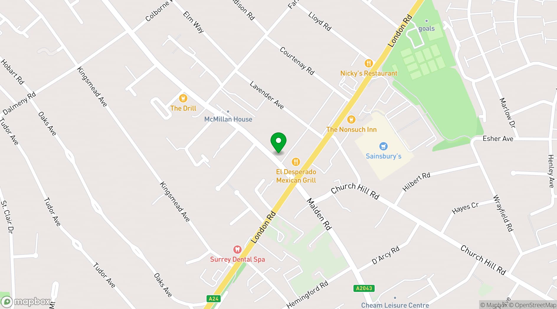 Map showing Smokin' Grill Steakhouse and Bar
