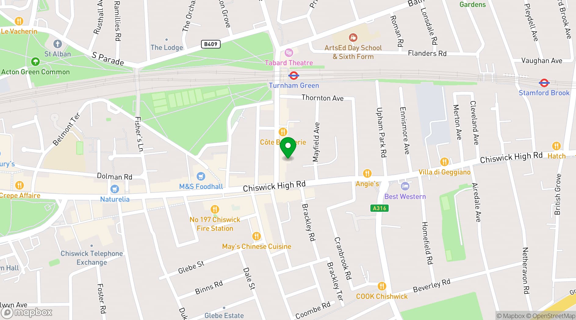Map showing Barrecore Chiswick