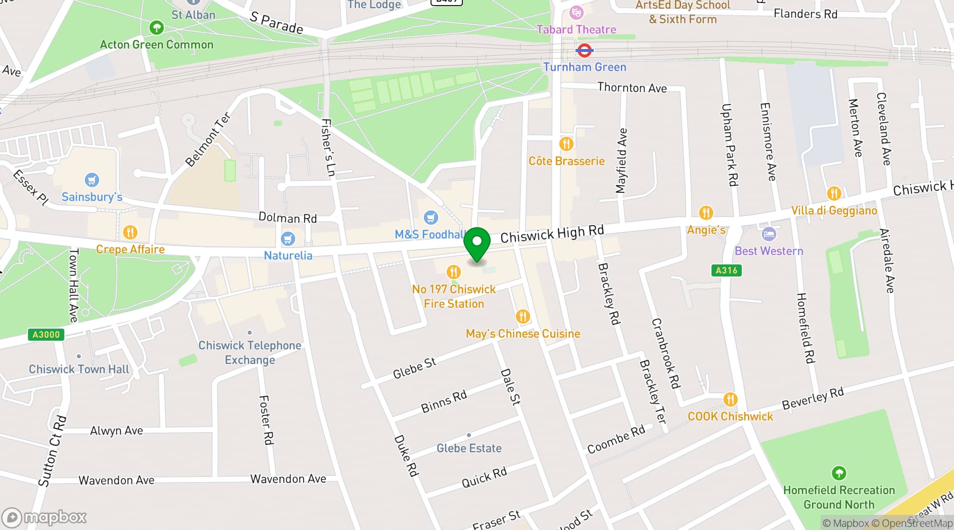 Map showing George IV
