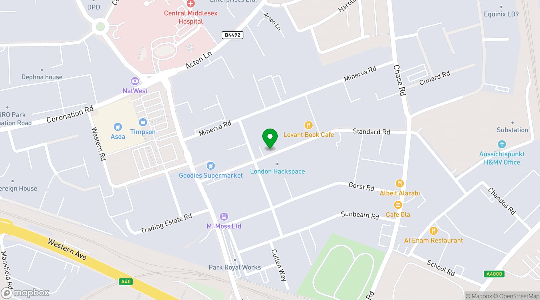 Map showing Treasure Room London