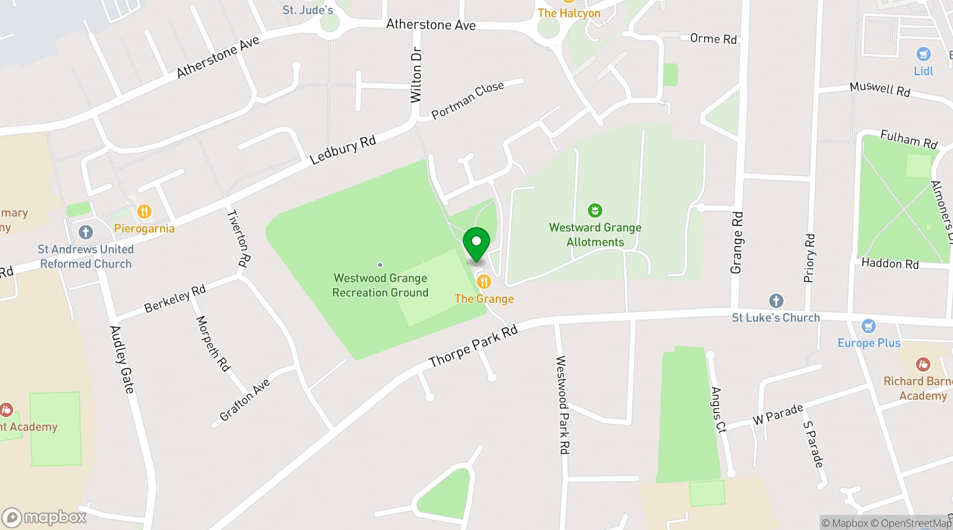 Map showing The Grange Venue