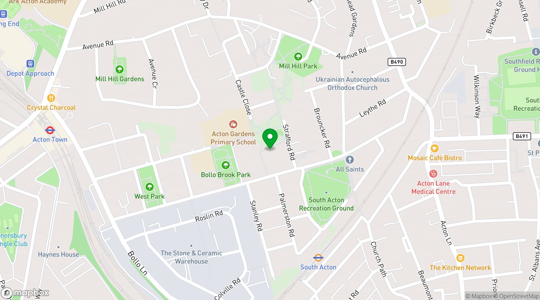 Map showing Acton Gardens Community Centre